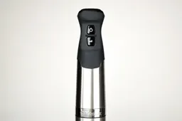A close-up of the Power button and Variable Speed Control button of the Vitamix immersion blender. 