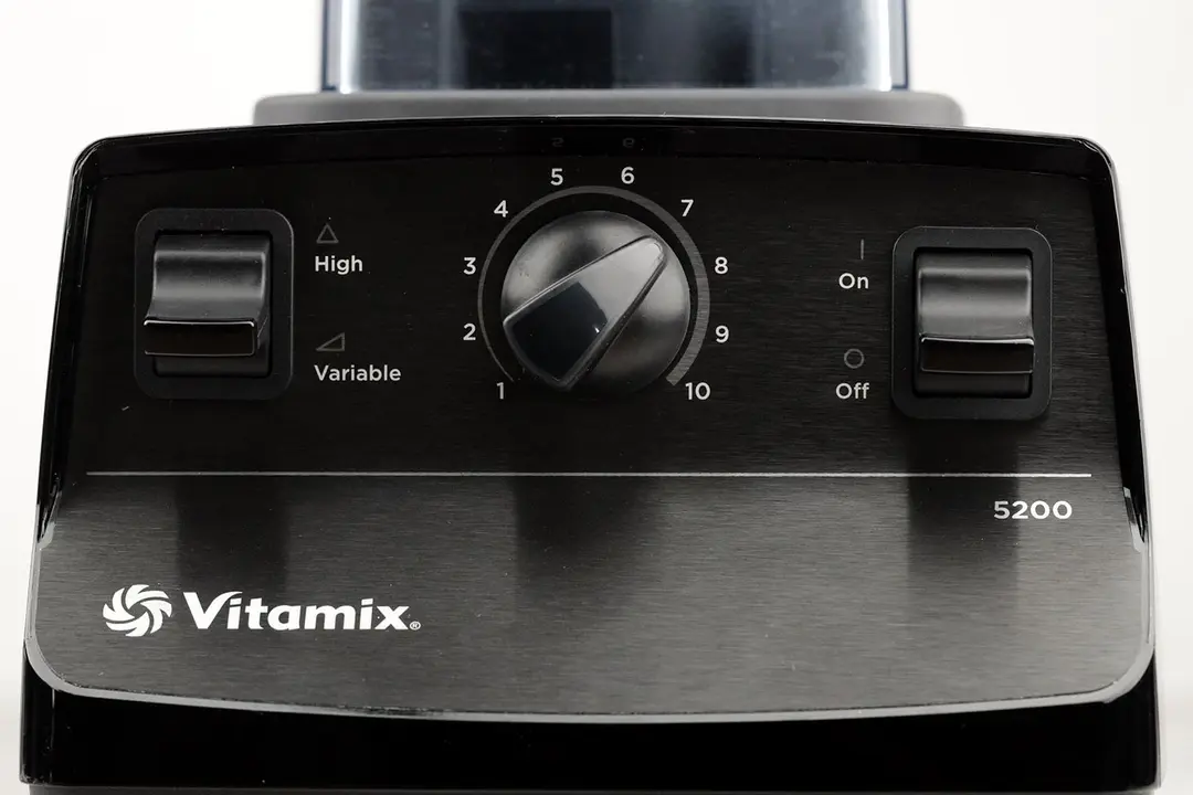 A close up of the Vitamix 5200 control panel