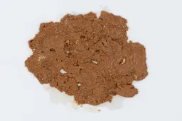 A sample of almond butter created with a NutriBullet blender, spread on a white paper.