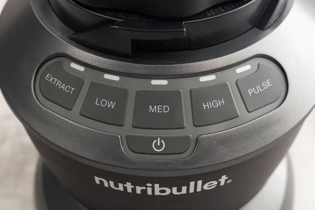 A close up of the NutriBullet ZNBF30500Z blender control panel 