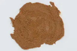 A sample of almond butter created with a NutriBullet blender, spread on white paper.