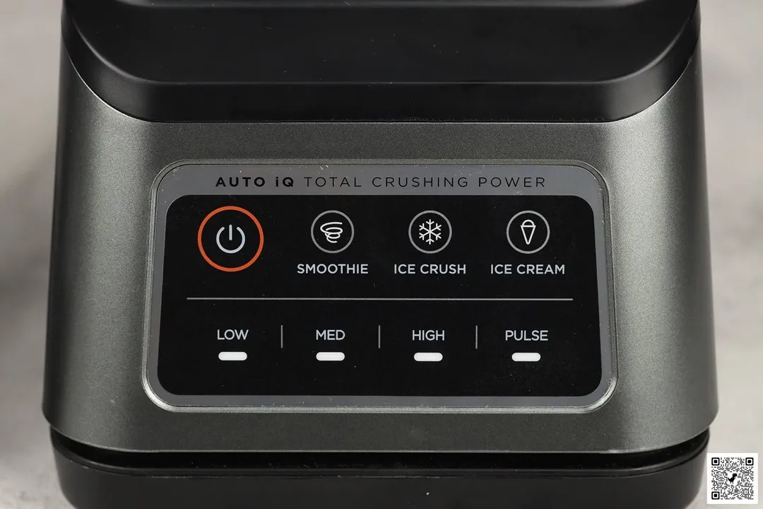 A close-up of the Ninja BN701 Professional Plus blender’s control panel