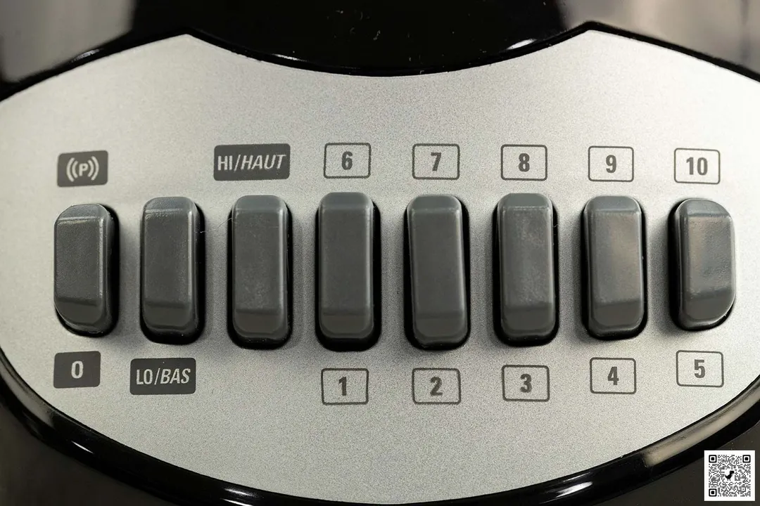 A close-up of the Black+Decker control panel