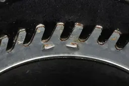 Precutter/grater ring in Emerson Evergrind E202 showing layout of cutters and grinding teeth.