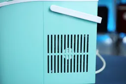 Close up view of an air vent on a portable countertop ice maker.Close up view of an air vent on a portable countertop ice maker.