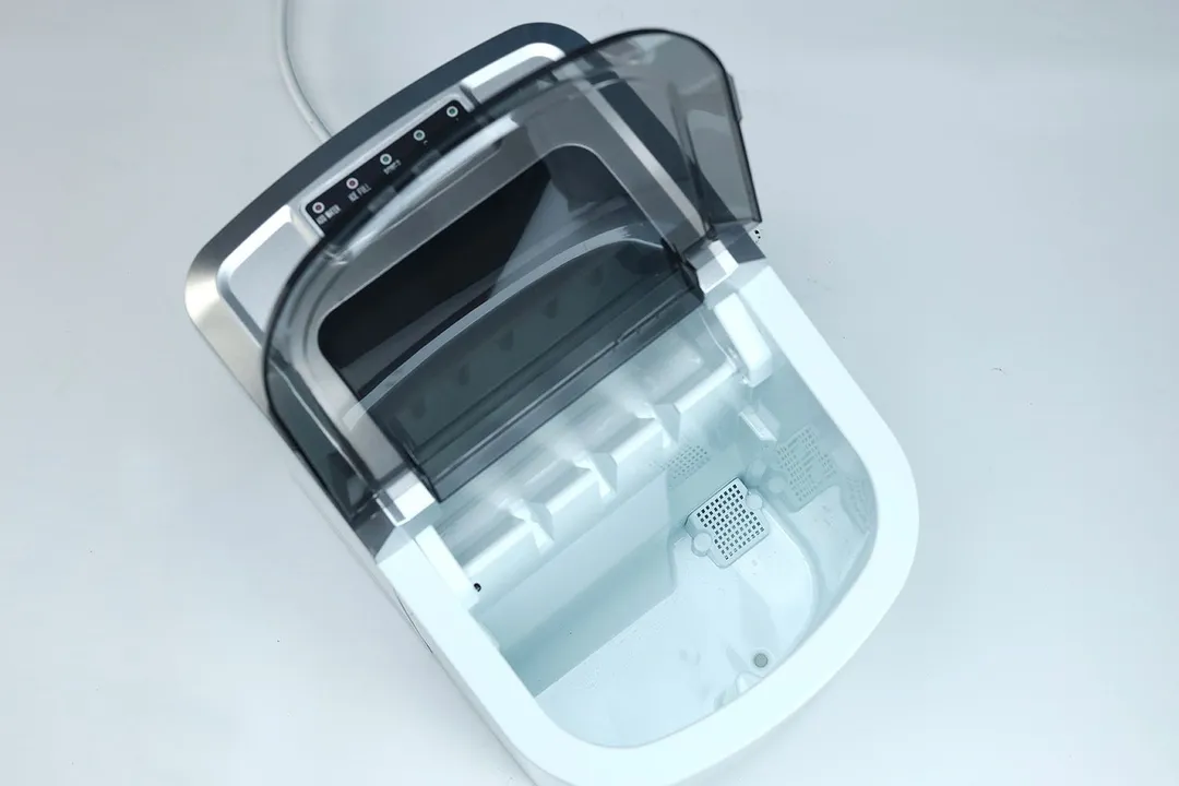 Top view of the Frigidaire EFIC189 countertop portable bullet ice maker showing its large 2.2 liter water reservoir.