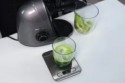 Juice cup on kitchen scale