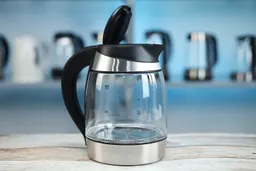 The pop-up lid of the Chefman Electric Kettle with 5 Presets (RJ11-17-CTI-RL) opens at an 80° angle.