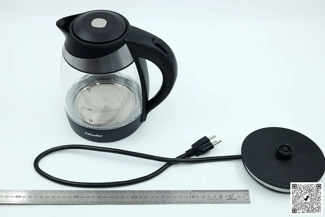 The power cord of the Mueller Ultra Electric Kettle (M99S) is 30.31 inches long.