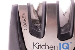 Metal residue on the abrasive slots on the KitchenIQ knife sharpener