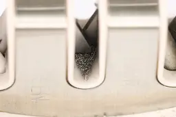 Metal residue on an abrasive slot on the Gorilla Grip knife sharpener