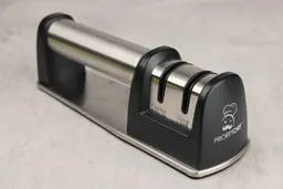The Priority Chef sharpener with its logo in full view