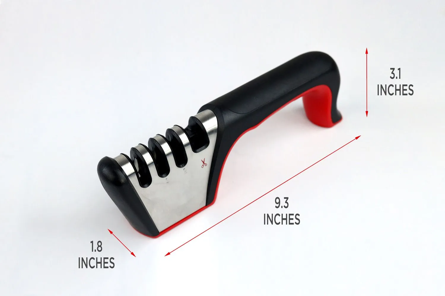 Mueller 4-in-1, 4-Stage Best Knife Sharpener for Hunting, Heavy Duty Diamond Blade Really Works for Ceramic, Steel Knives and Scissors