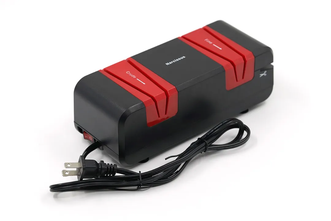 The Narcissus electric knife sharpener and its power cord