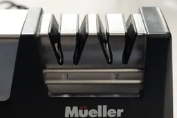 Close up view of the Mueller KSE-24’s sharpening compartment