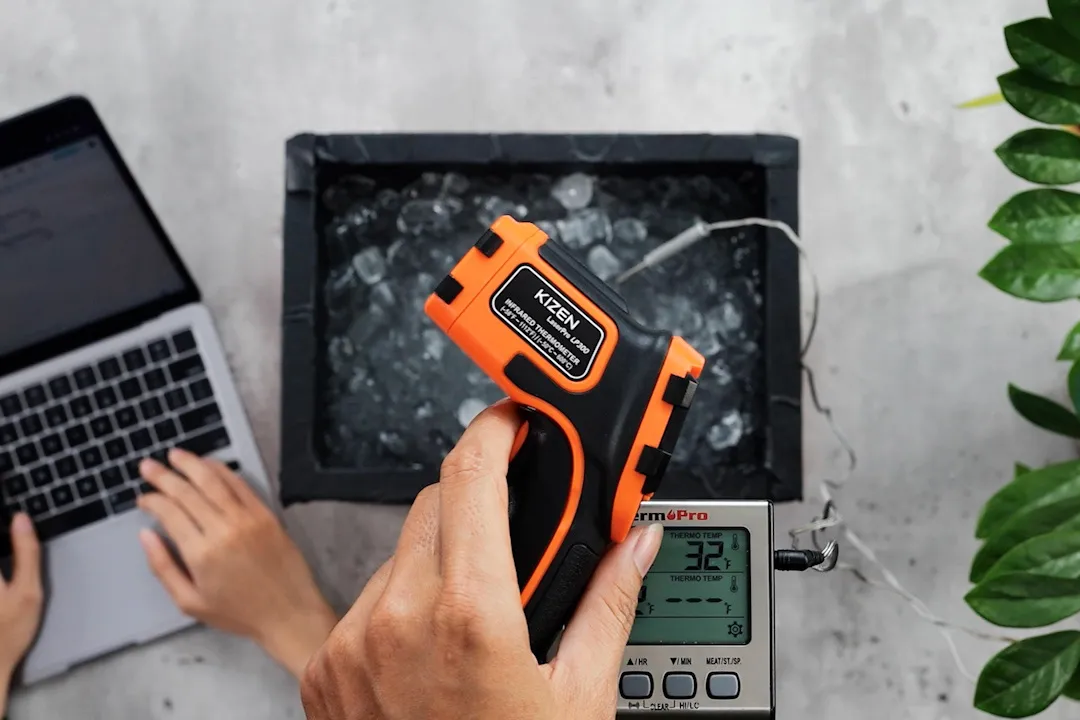 This KIZEN Infrared Thermometer Gun monitors your meats with lasers