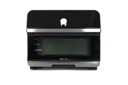 The front of a closed stainless steel Instant Omni Plus 18L 10-in-1 Countertop Convection Air Fryer Toaster Oven.