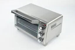The top, front, and right sides of the Black+Decker TO1760SS 4-Slice Natural Convection Toaster Oven on a white background.