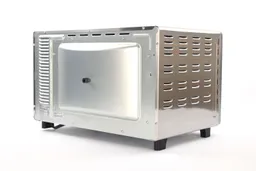 The back and left sides of the Cosori CO130-AO 30L 12-In-1 Toaster Oven have air ventilation holes. The back has a buffer.