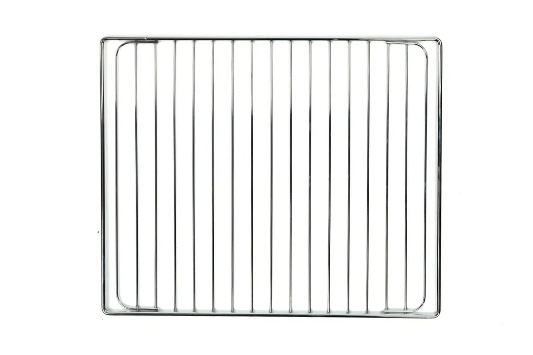 A stainless steel baking rack of the Breville BOV845BSSUSC Smart Oven Pro Convection Toaster Oven on a white background.