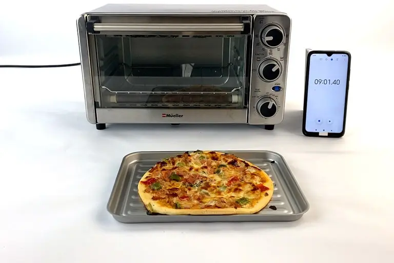 Toaster Oven 4 Slice, Multi-function Stainless Steel with Timer - Toast -  Bake - Broil Settings, Natural Convection - 1100 Watts of Power, Includes  Baking Pan and Rack by Mueller Austria : : Home