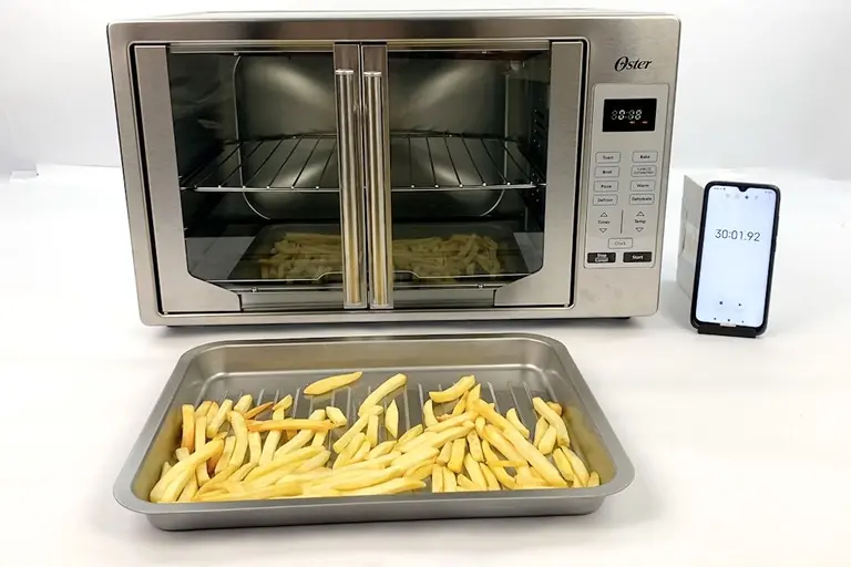 OSTER EXTRA LARGE FRENCH DOOR AIR FRYER OVEN - FULL REVIEW WITH LOTS OF  COOKING 