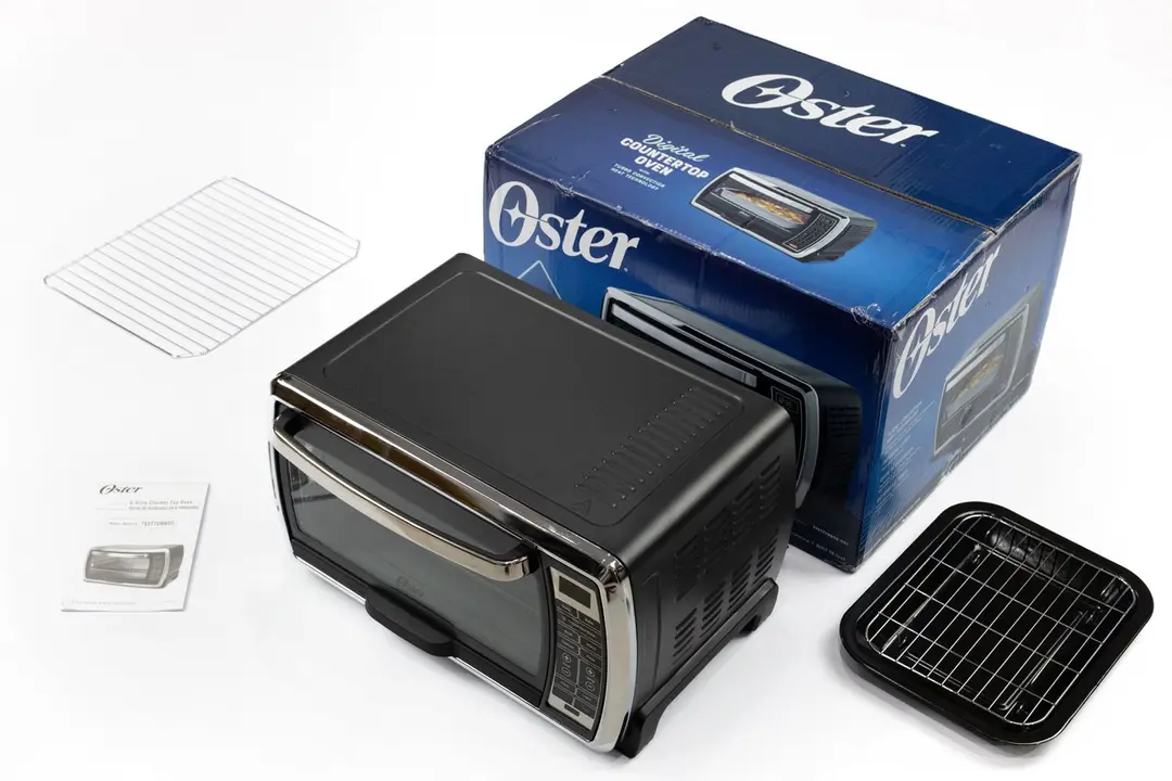 The Oster TSSTTVMNDG-SHP-2 has 7 cooking functions including Toast, Bake, Convection Bake, Broil, Warm, Defrost, and Pizza.