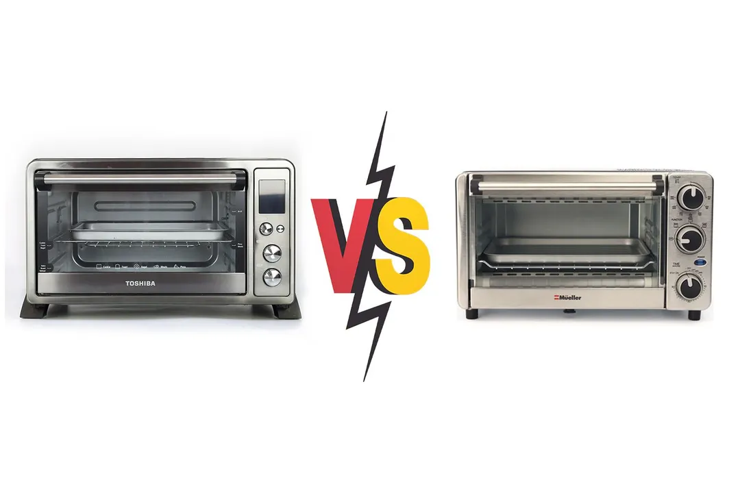 Toshiba AC25CEW-BS vs Mueller 4 Slice Toaster Oven