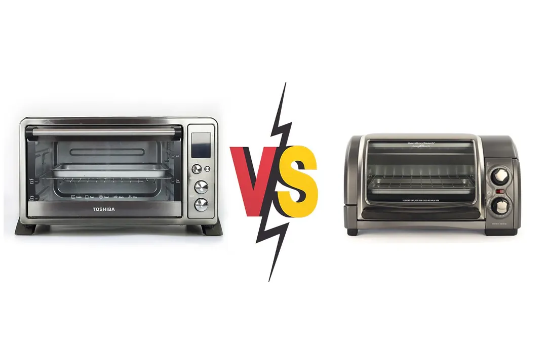 Toshiba AC25CEW-BS vs Hamilton Beach Easy Reach 4 Slices Toaster Oven