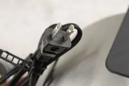 Closed-up view of the Cuisinart WMR-CA’s power cord and its Type-A prongs.