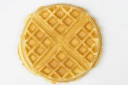 The golden brown bottom side of the waffle made by the Cuisinart WAF-F20P1 Double waffle maker in 5 minutes.
