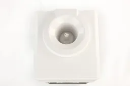 A top view of a water cooler dispensing showing the water guard and the water needle inside.