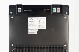 Three switches found on the back of the Avalon A4 water cooler dispenser. The night lights switch is on the left side.