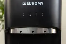 Close up of the panel and indicators of the Euhomy bottom-loading water cooler dispenser.