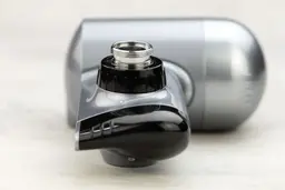 The mounting port of the PUR Plus PFM350V attached with a metal faucet adapter.