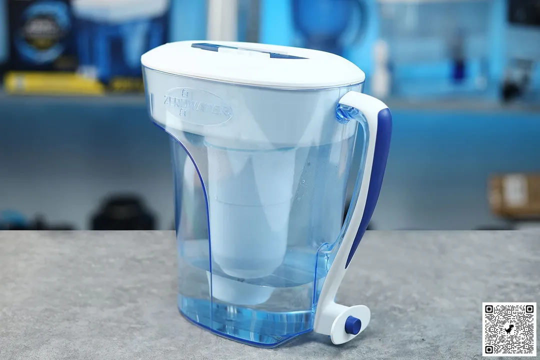 ZeroWater 10 cup pitcher with some water inside
