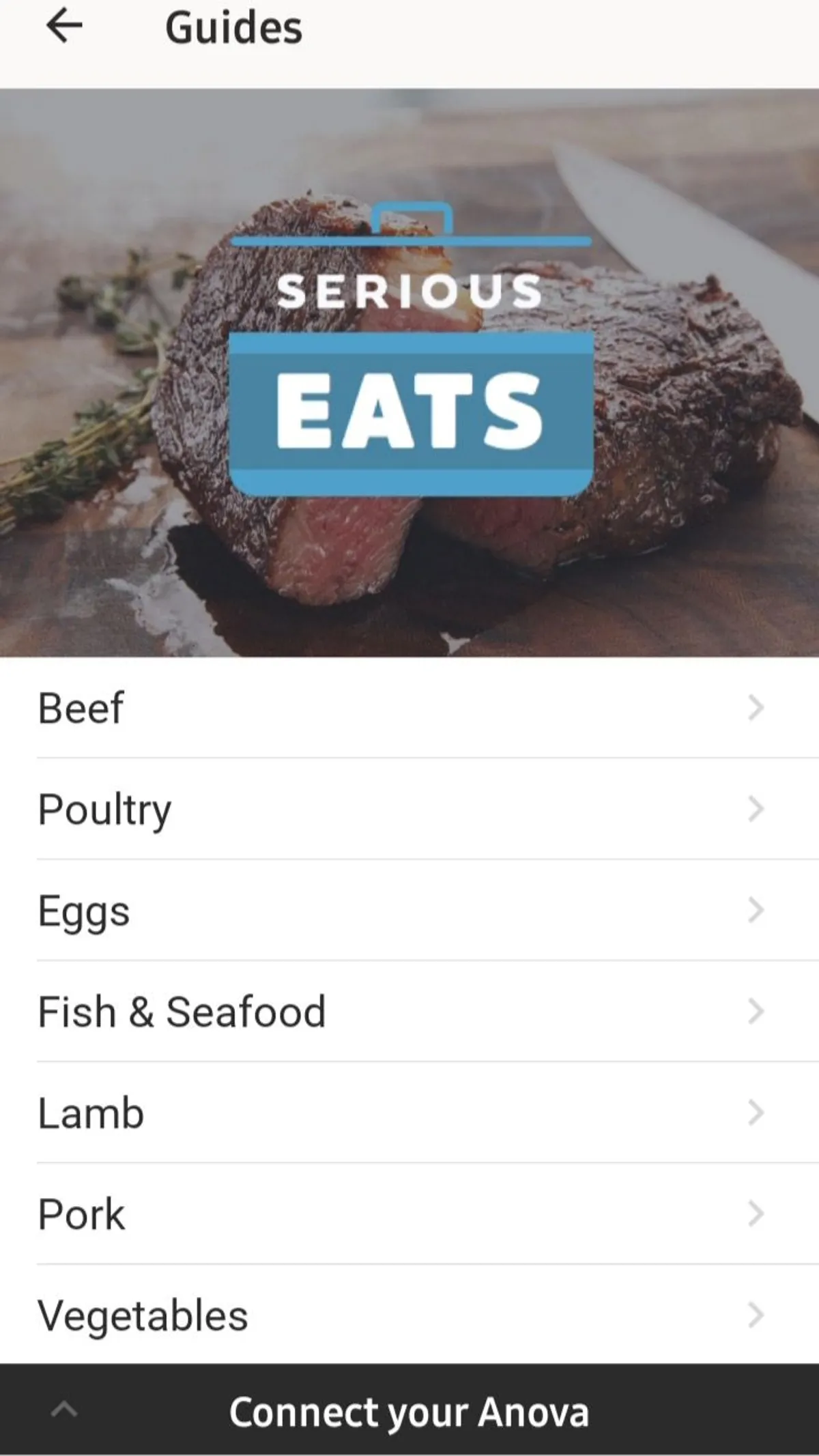 Anova App Cooking Guides eat