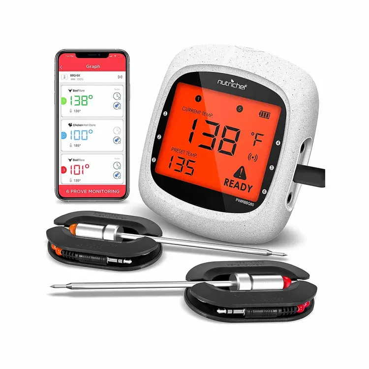 NutriChef Smart Bluetooth BBQ Grill Thermometer