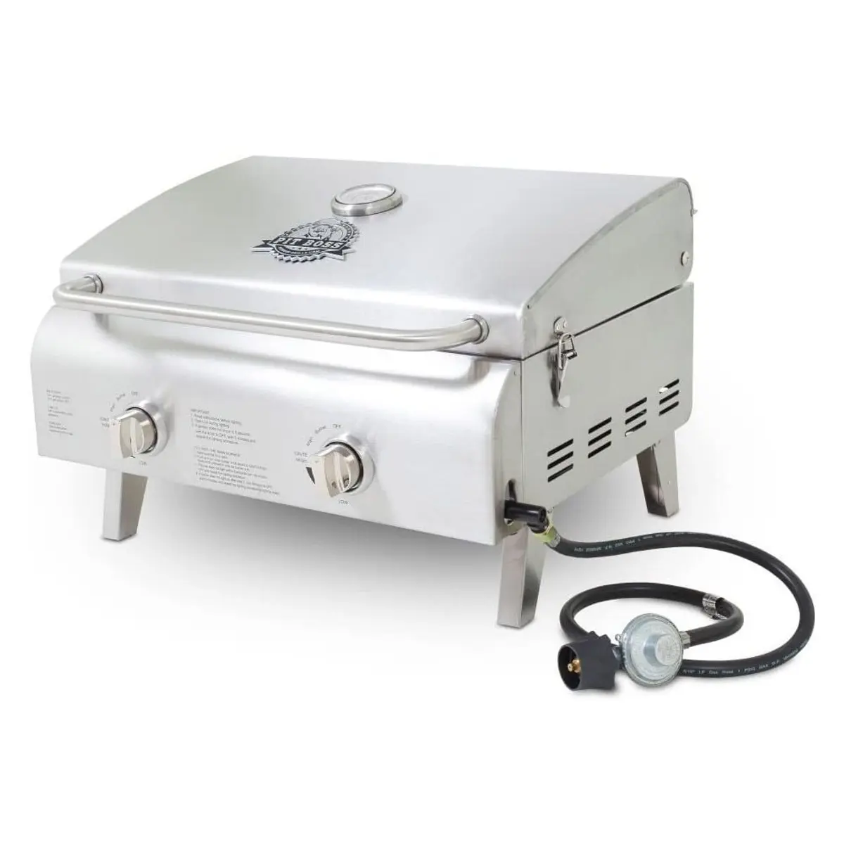 Pit Boss Stainless Steel Portable LP 2-Burner Gas Grill