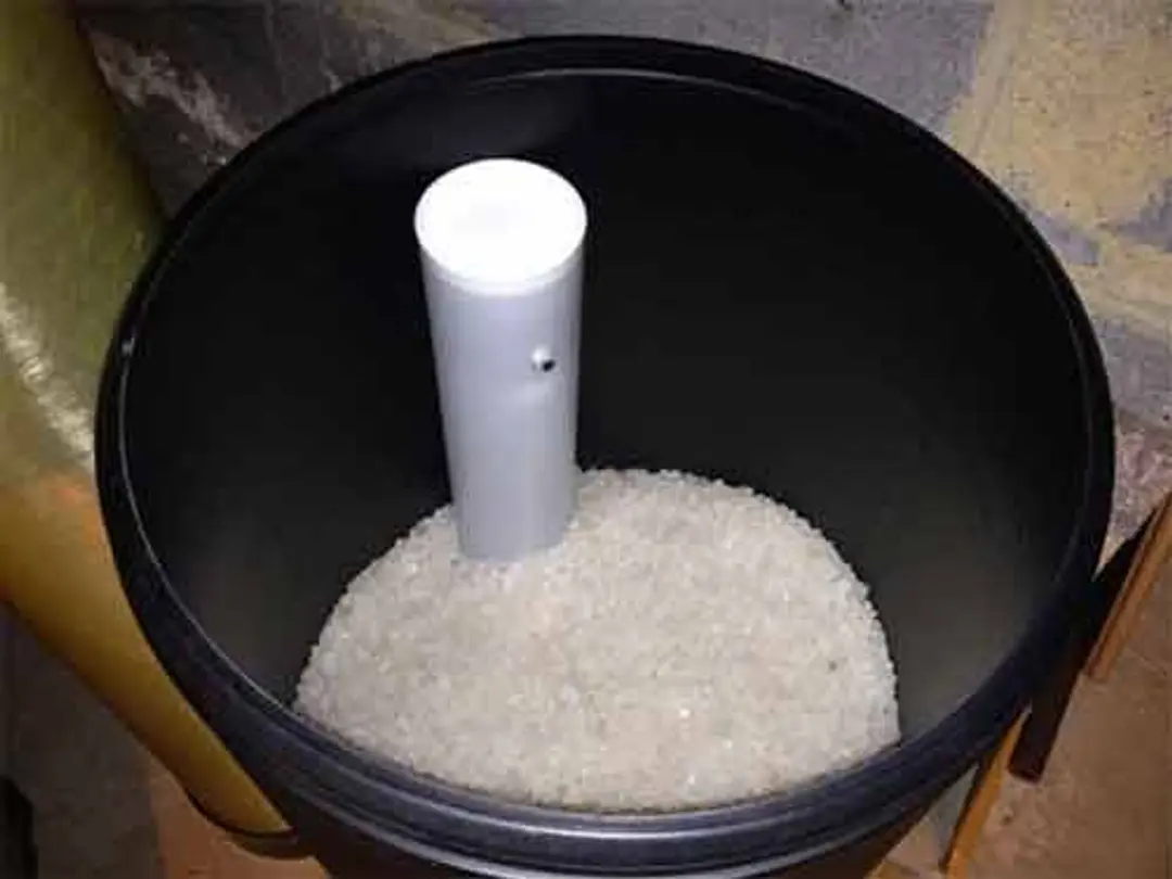 The brine tank of a water softener