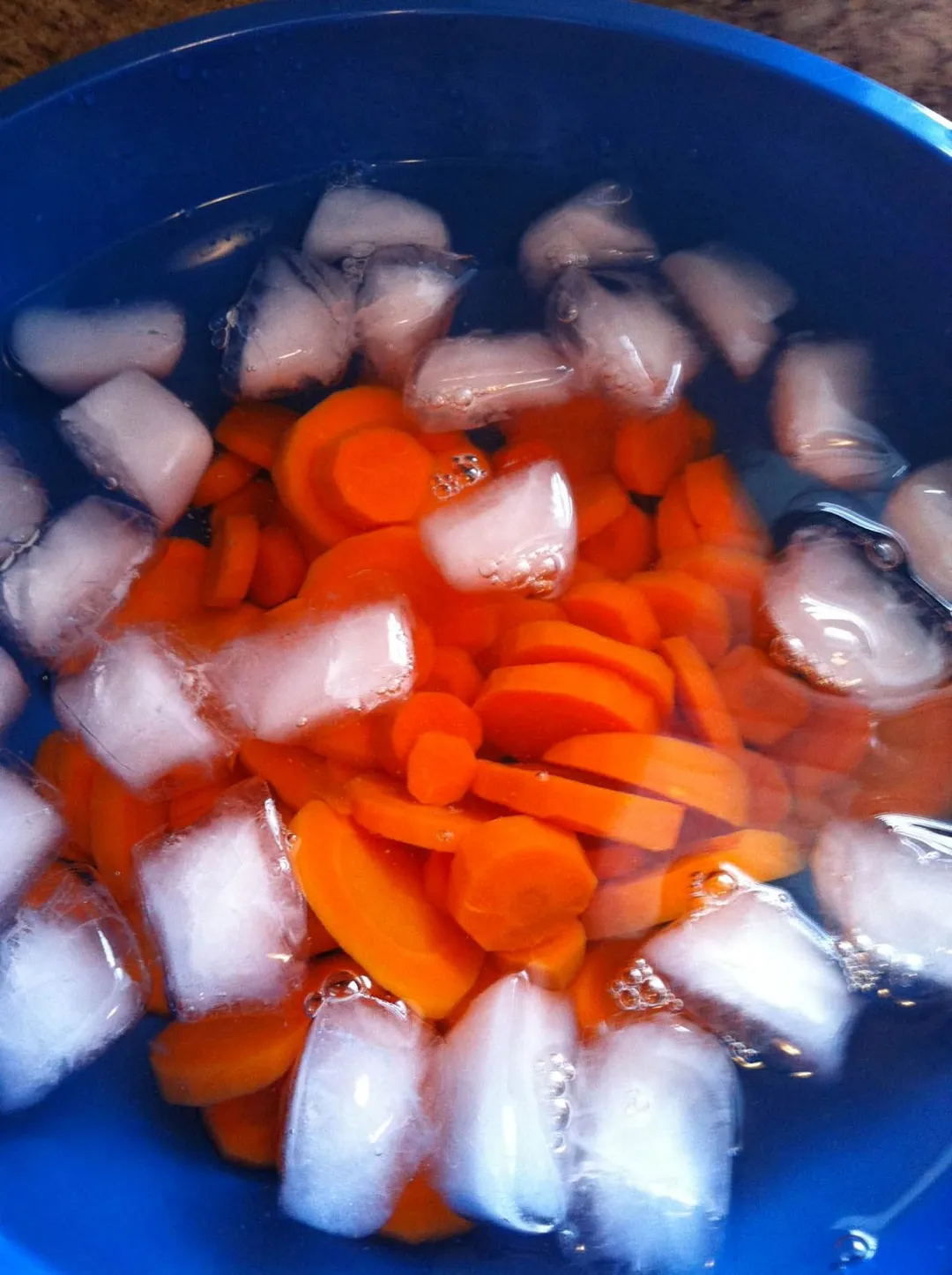 blanching boiled carrots