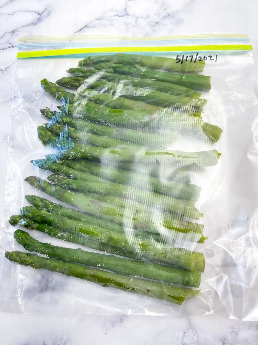 Remember to use frozen asparagus within 10-12 months